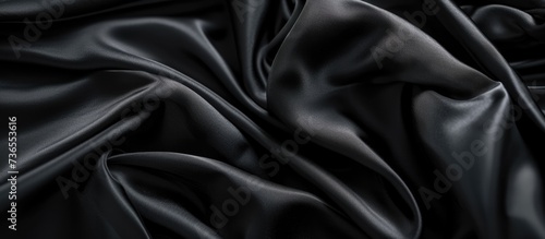 Close-up of creased black fabric for backdrop.