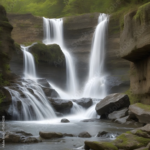 waterfall in the mountains