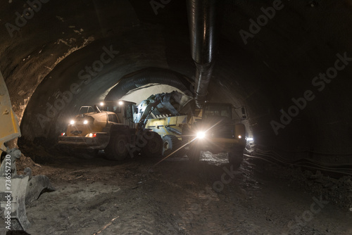 construction of a subway tunnel under the city