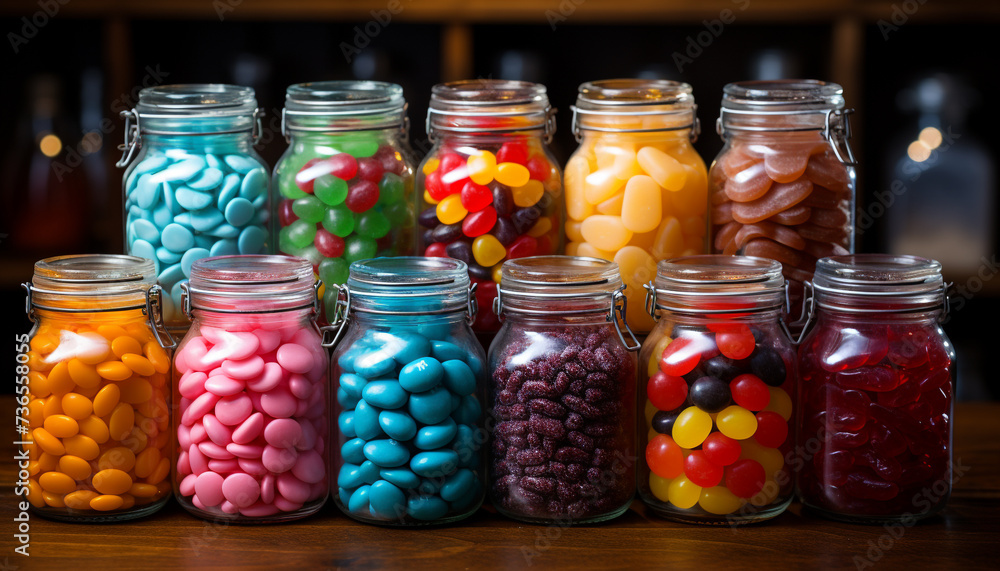 Abundance of colorful fruit choices, a healthy and refreshing snack generated by AI Abundance of colorful fruit choices, a healthy and refreshing snack generated by AI