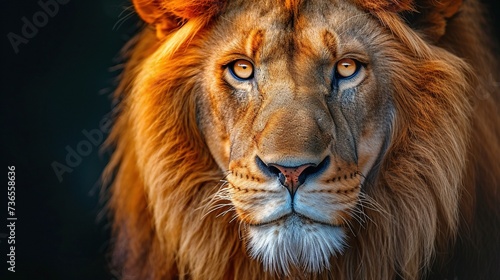 Portrait of a male lion. © Bargais