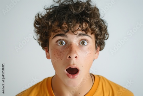 A person with a shocked expression on their face. photo
