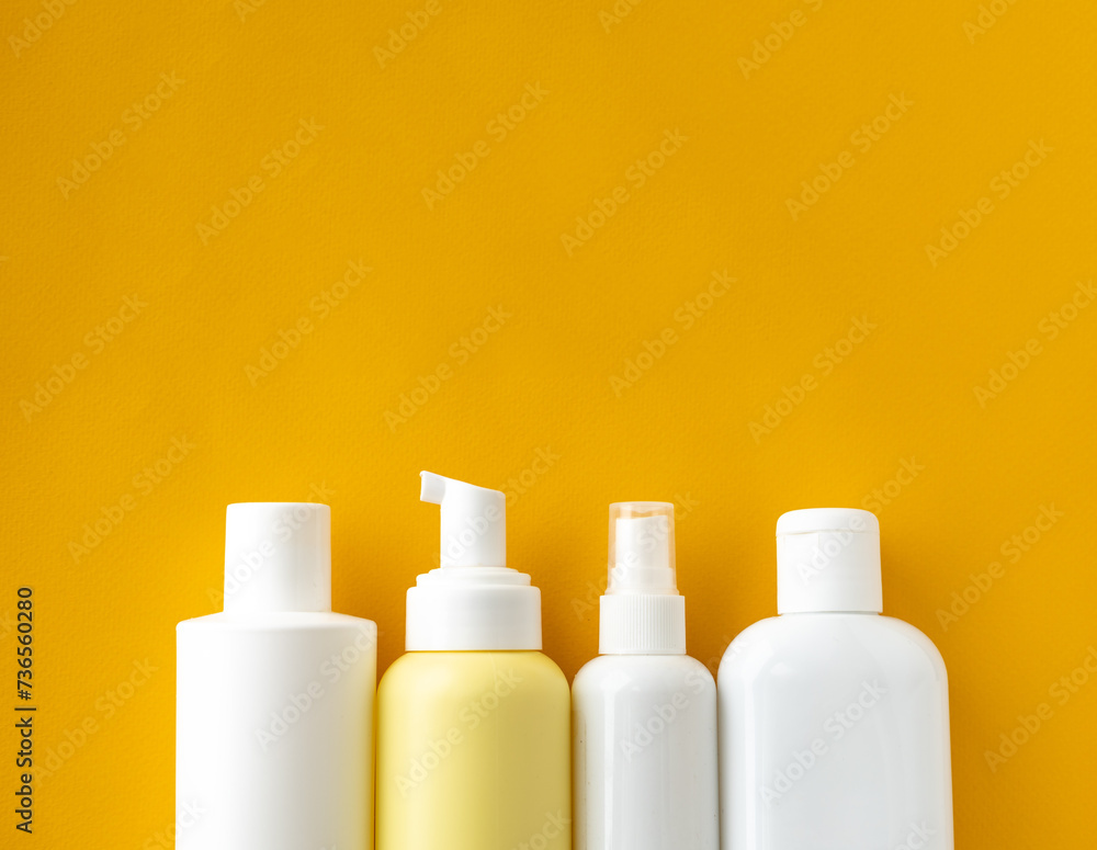 Set of unbranded bottles, Beauty and spa concept Set of unbranded bottles, Beauty and spa concept