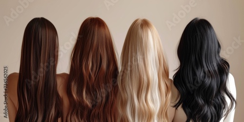 women with beautiful hair back view Generative AI