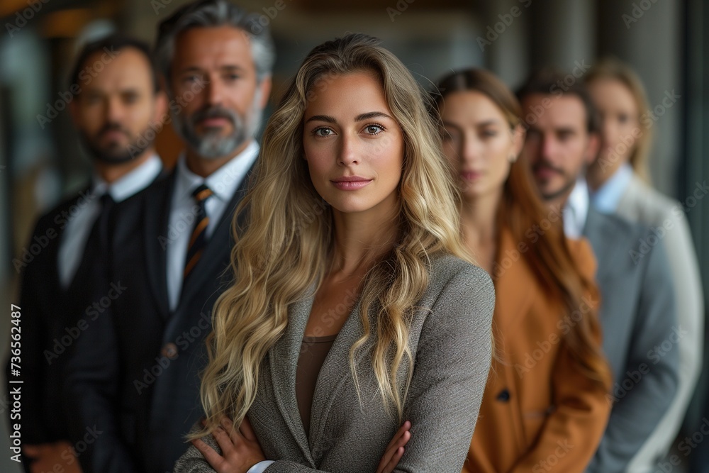 Group of business people posing. Group of business people posing.