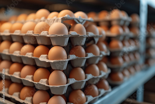 Chicken eggs are in boats and warmed through, checking the quality of the eggs © Alina Zavhorodnii