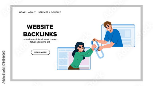 page website backlinks vector