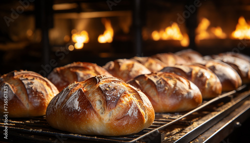 Freshly baked bread, a delicious meal prepared with love and care generated by AI