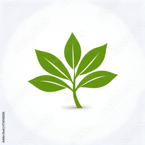 A green vegan leaf logo with two leaves inside a circle on a white background