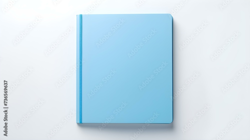 Blank blue Notebook on a white Background. Business Mockup with Copy Space Blank blue Notebook on a white Background. Business Mockup with Copy Space