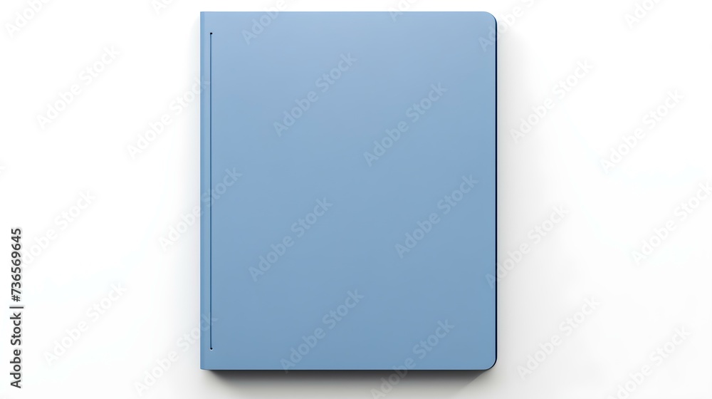 Blank blue Notebook on a white Background. Business Mockup with Copy Space Blank blue Notebook on a white Background. Business Mockup with Copy Space
