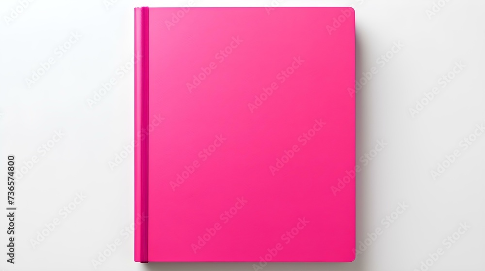 Blank pink Notebook on a white Background. Business Mockup with Copy Space Blank pink Notebook on a white Background. Business Mockup with Copy Space