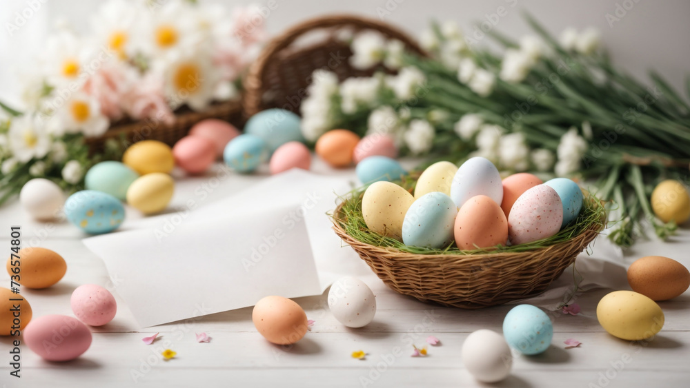 easter eggs in a basket easter eggs in a basket