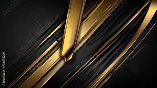 abstract black and gold shape line background,