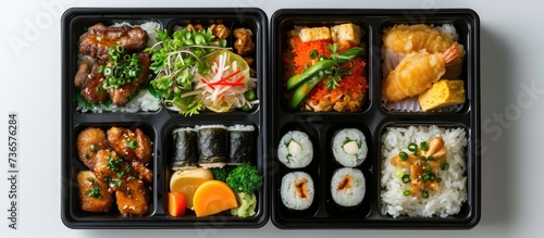 Classic Japanese Bento Boxes, packed with flavor.