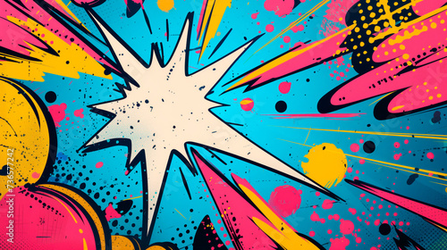 Comic book explosion background. Pop art style of graffiti background