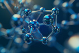 metal molecule is a blue shape with many balls