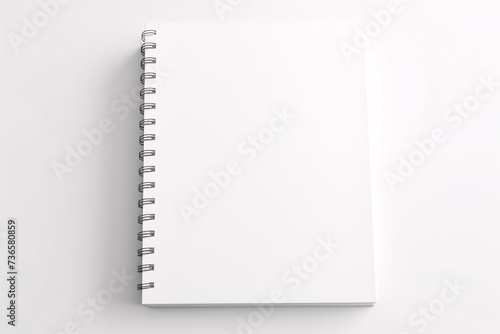 a white spiral bound notebook