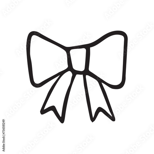 Vector hand drawn doodle sketch bow tie isolated on white background