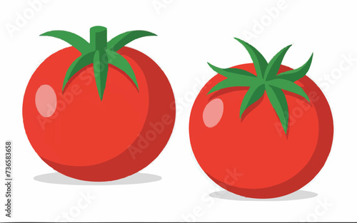 Fresh Garden Tomatoes & Cucumbers Icon Illustration 