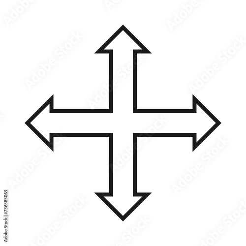 Free Download Hollow Four Arrows Cross Shape Icon - GFXLoad