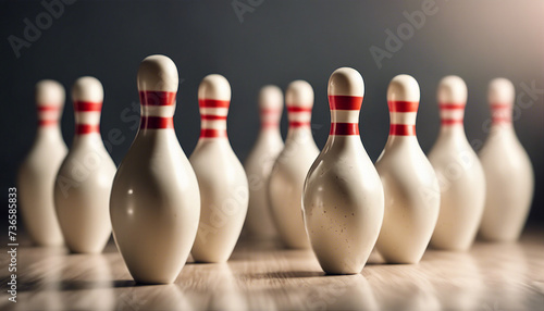 bowling pins, isolated white background 

 photo