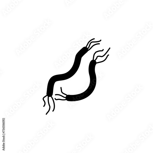 Worm Parasite Flat Vector Icon