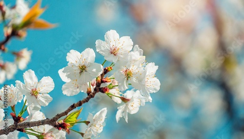 banner 3 1 white cherry blossom sakura in spring time against blue sky nature background soft focus