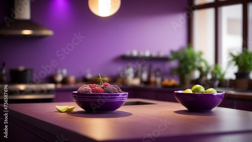 "Purple Tranquility: Minimalistic Scene with a Purple Background"