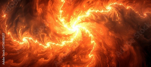 Fiery vortex mesmerizing lava and electrifying energy in a dynamic elemental whirlpool.