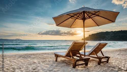 chairs and umbrella on the beach