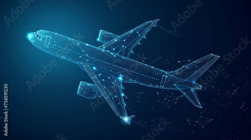 Digital 3d airplane.