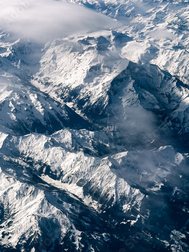 aerial view of snow covered mountains © Agata Kadar