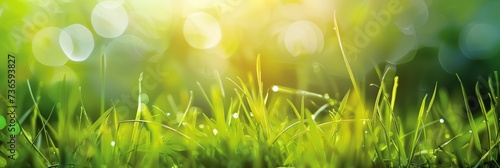 Close-up of grass in the morning - AI Generated