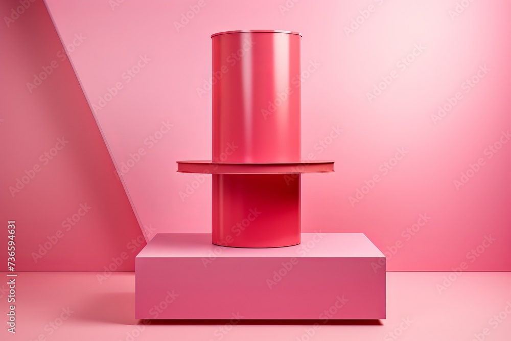 Podium pink clouds. Fashion light. Generate Ai Podium pink clouds. Fashion light. Generate Ai