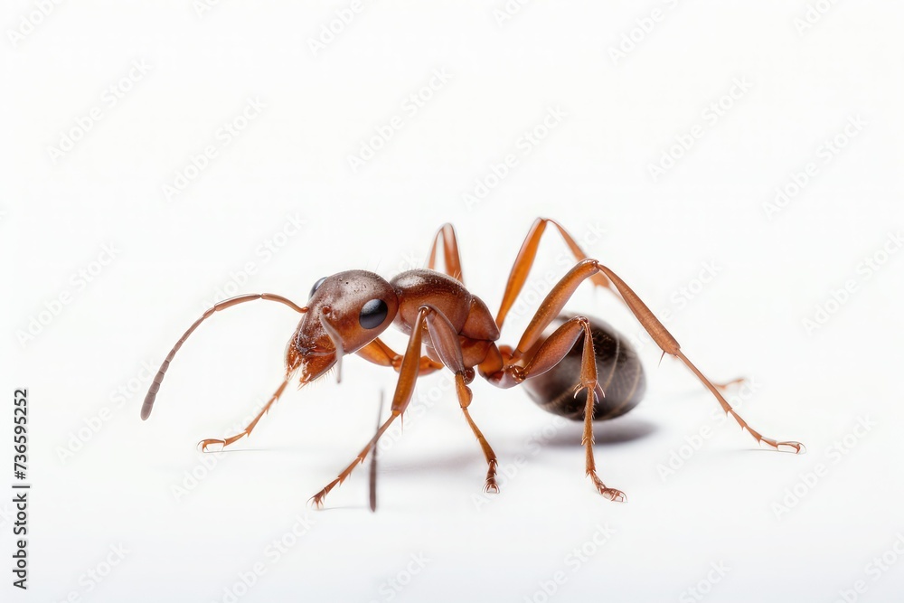 red ant formica rufa on white background red ant formica rufa on white background