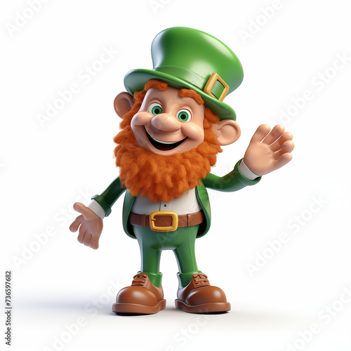3D leprechaun character Saint Patrick's day illustration
