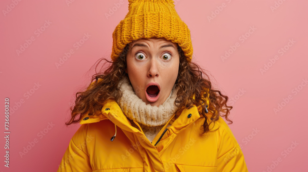 Woman in Yellow Jacket and Hat Woman in Yellow Jacket and Hat