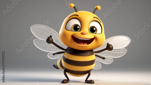 cute cartoon bee character happiness