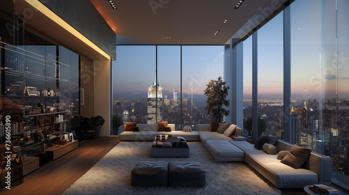 Very luxurious flat in new york with view on the city