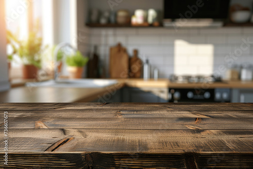 Wooden Table in Kitchen Next to Window