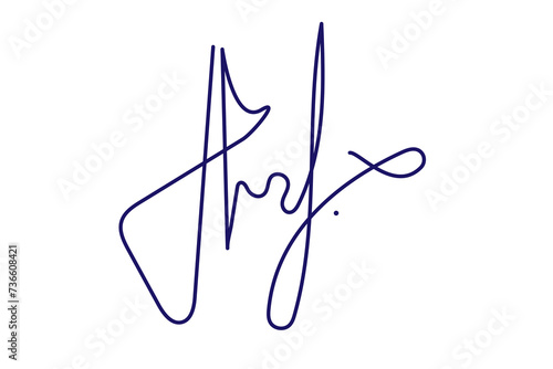 Vector hand drawn Fake autograph sample. Editable stroke Signature