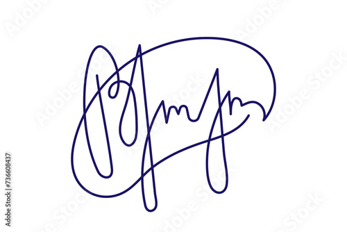 Vector hand drawn Fake autograph sample. Editable stroke Signature
