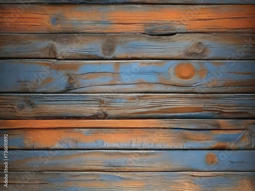 orange and blue and brown and dark and dirty wood wall wooden plank board texture background