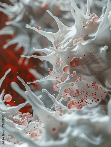 A close up micro image of white blood cells the unsung heroes of the body in their relentless pursuit of health photo