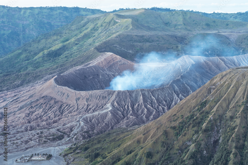 Smoke from Bromo Tengger Semeru National Park, East Java, Indonesia.