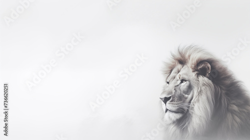 Big lion animal on white isolate background