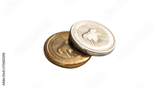 couple of coins on a transparent background