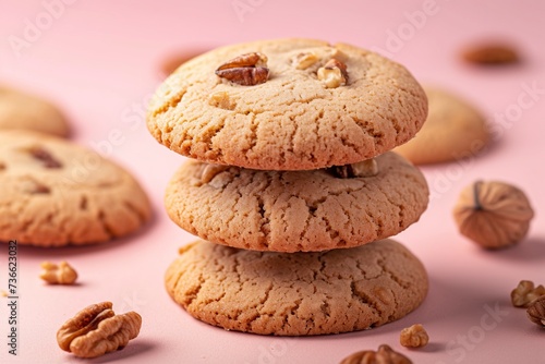 delicious yeast dough cookies with walnuts