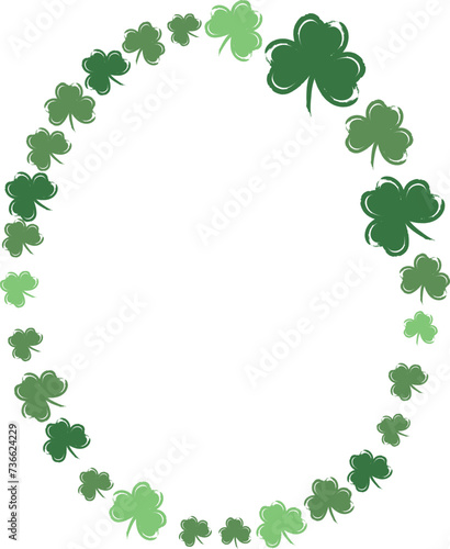 Clover Leaf Oval Border Frame for St Patrick's Day 